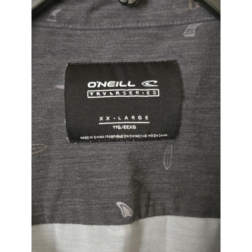O'NEILL TRVLR Series Size XXL Gray Surfboard Print Short Sleeve Button-Up Shirt - Picture 5 of 7